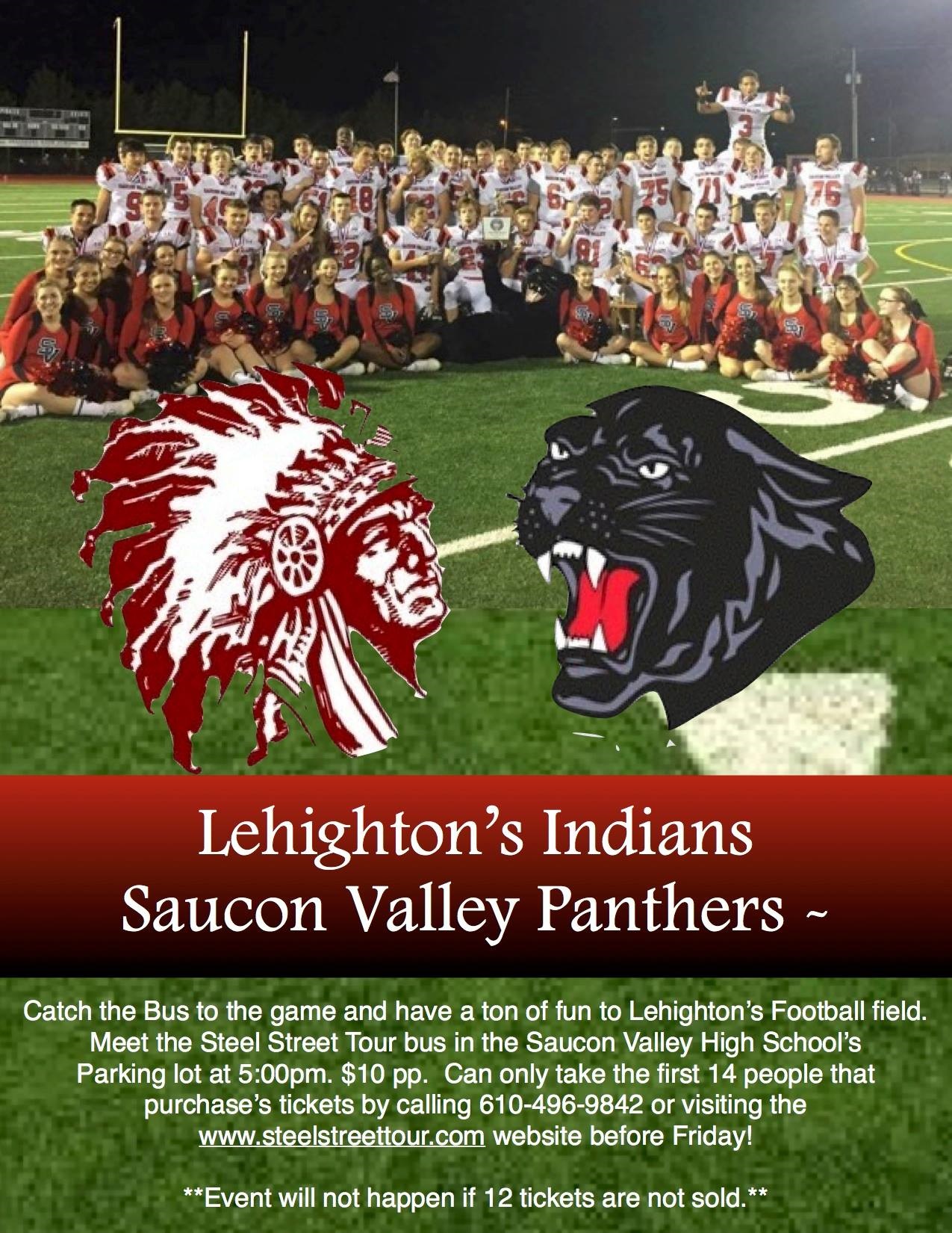 Steel Street Tours hopes to run a tour bus from Hellertown to the District 11 AAA championship football game in Lehighton Saturday.