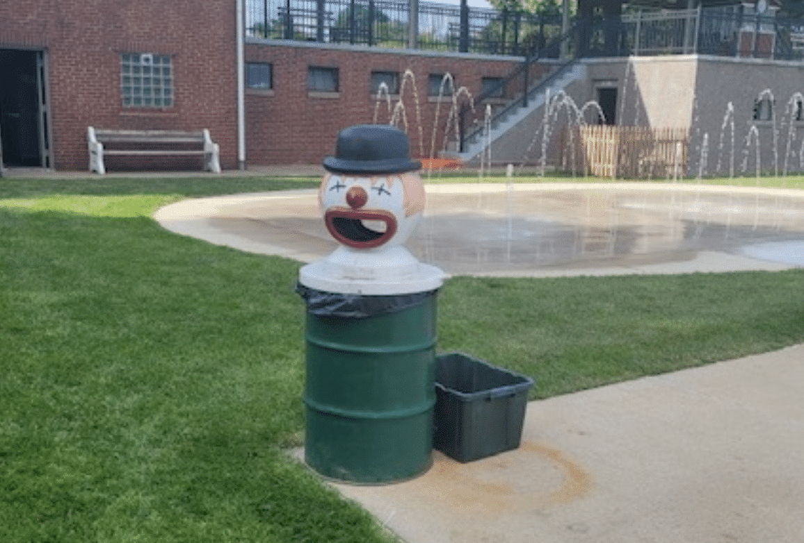 Clown Garbage Can Lid Pool