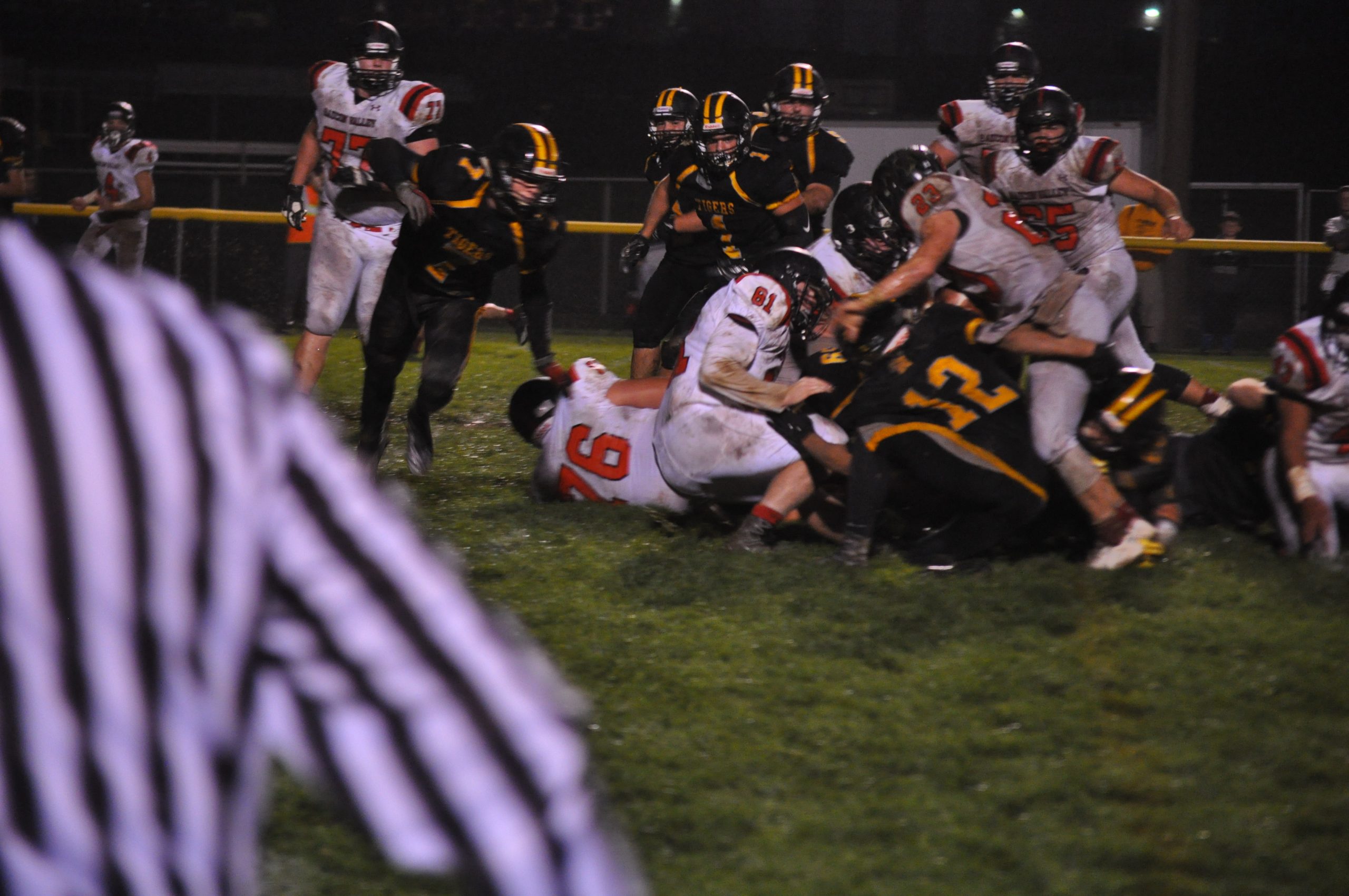 Friday night against the Northwestern Lehigh Tigers was a big sloppy rugby scrum.