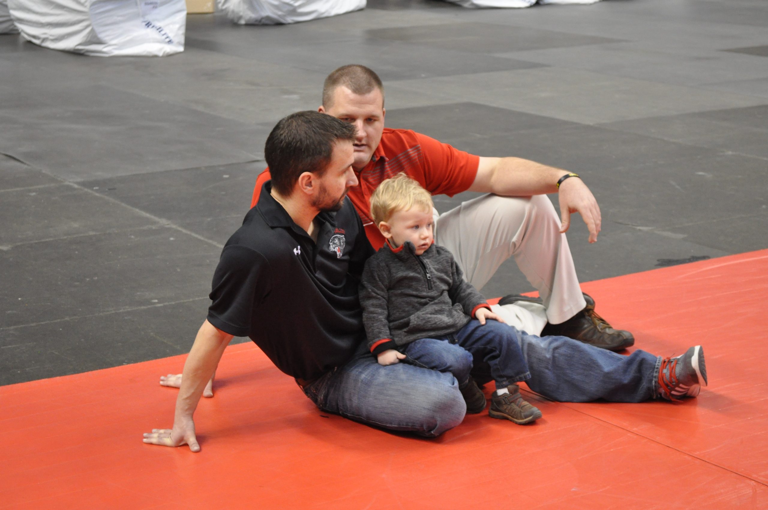 Chad and Cole hanging out with Athletic Director Bob Frey in Hershey during the 2016 PIAA team championships