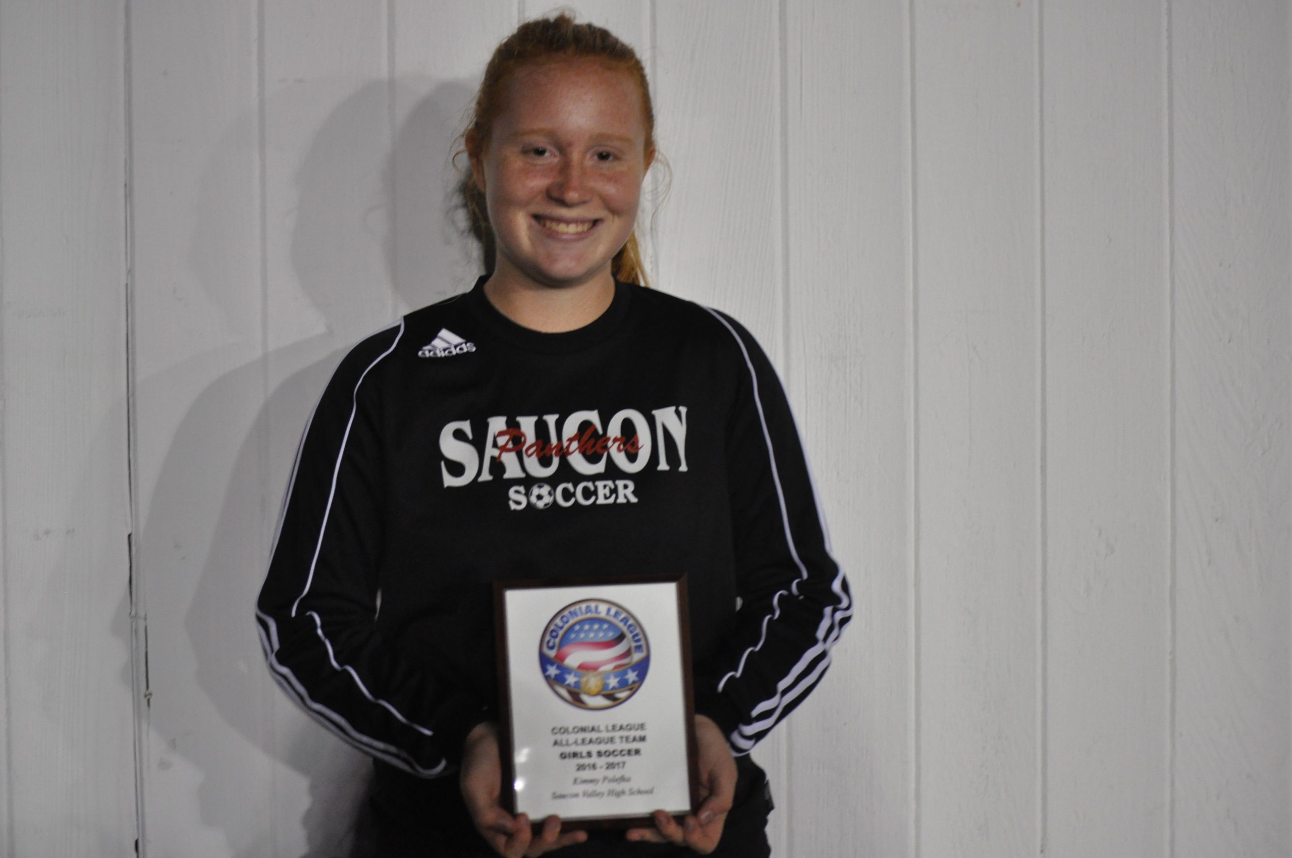 Sophomore Kimmy Polefka is on 1st Team Colonial League defense.