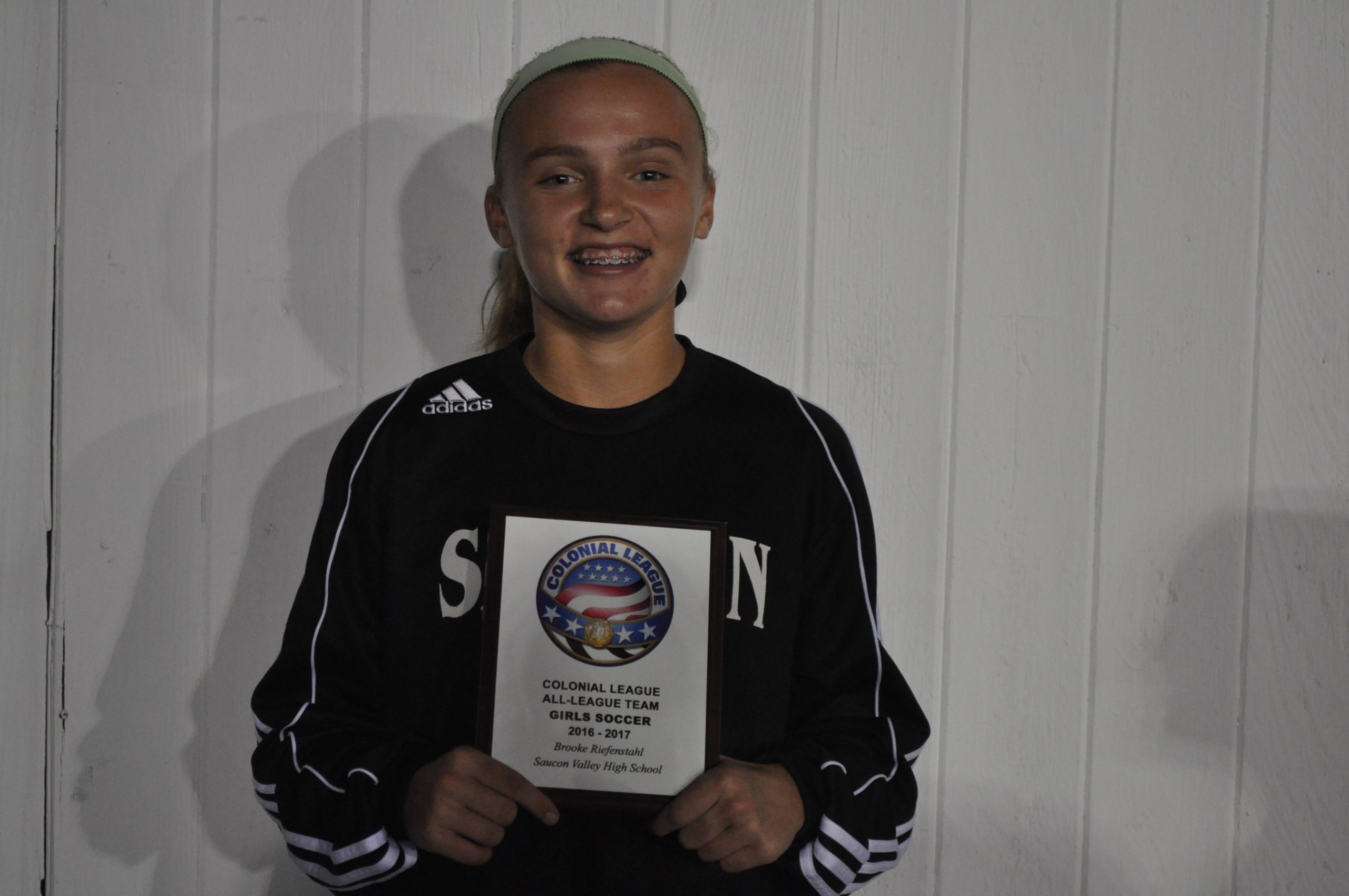 Sophomore Brooke Riefenstahl is a 1st Team Colonial League midfielder.