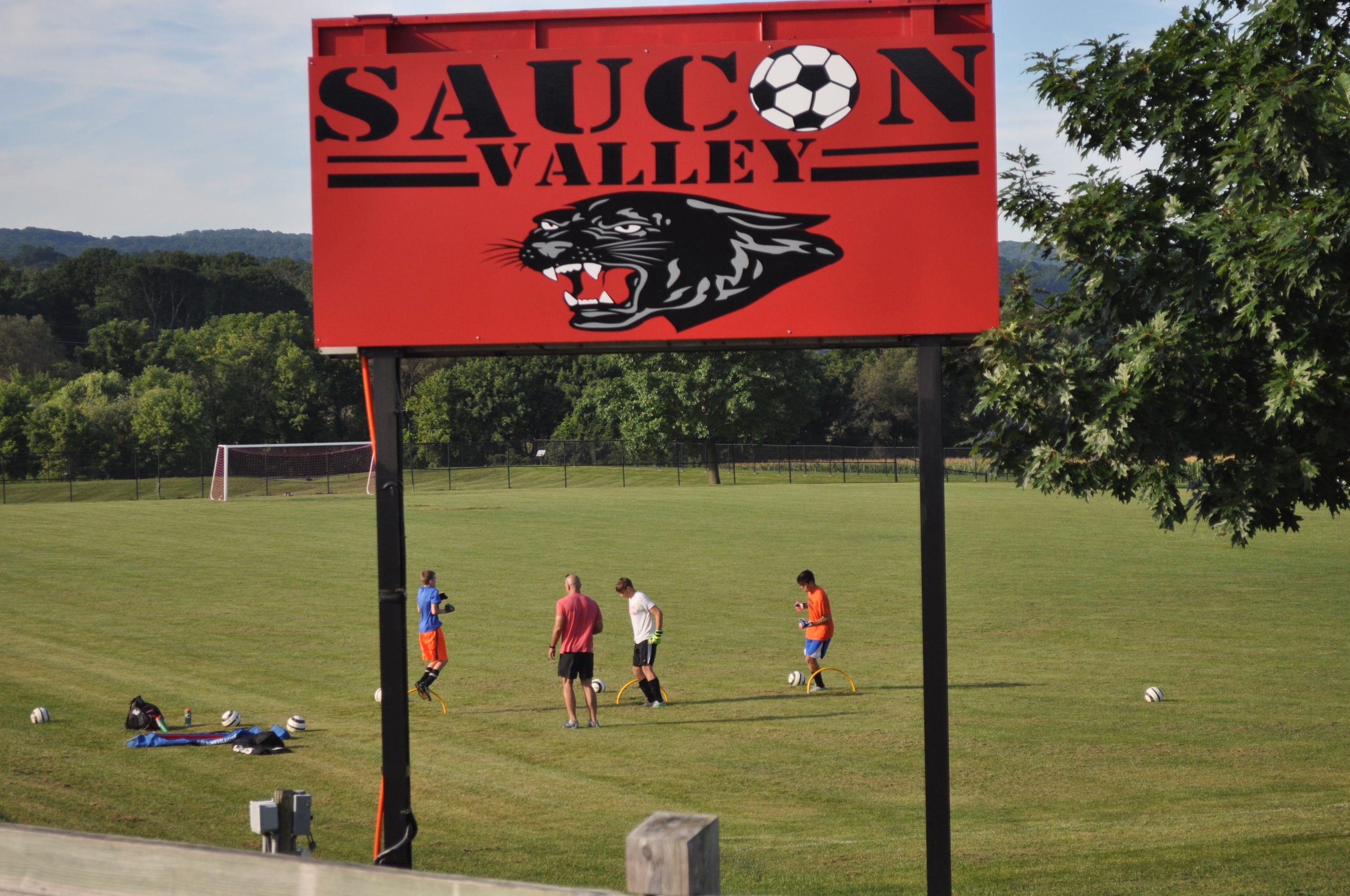 Saucon Valley soccer goalies working on their quick feet.