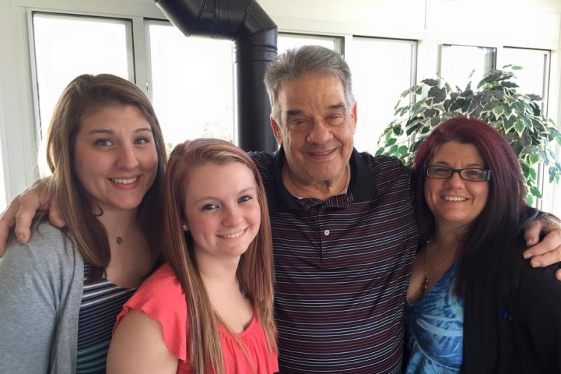 Members of the Doheny/Oechsle family, who lost their home and possessions in a fire in Lower Saucon Township Thursday.