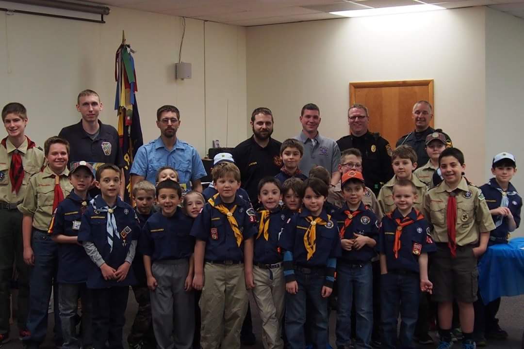 Local first responders were thanked for their dedication to serving the Saucon Valley at Boy Scout Troop 319's annual Blue and Gold Dinner Saturday at New Jerusalem Evangelical Church.
