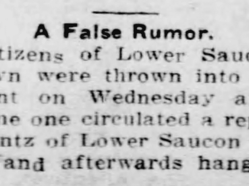 False Rumor News Hellertown