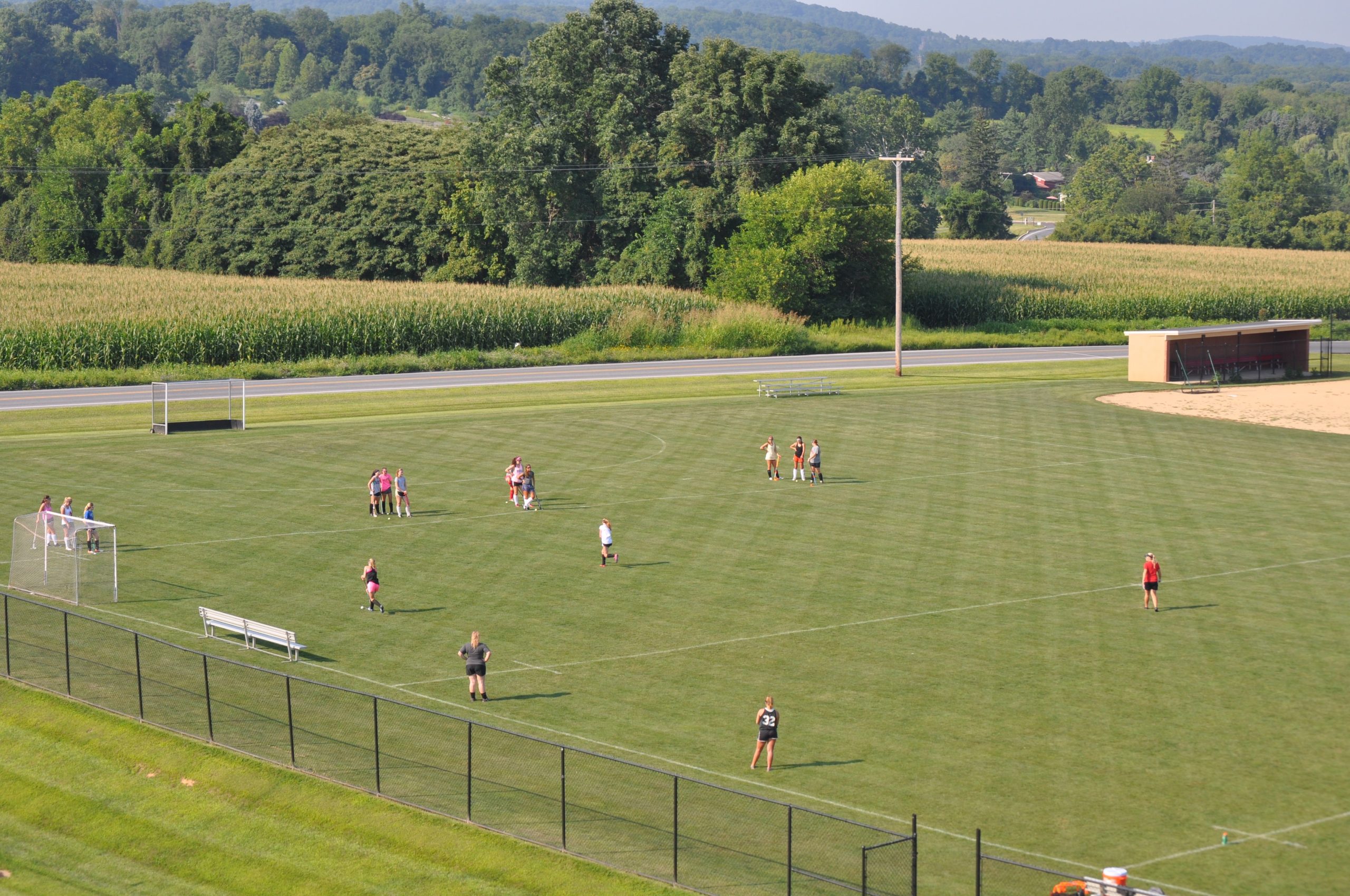 Field hockey practice