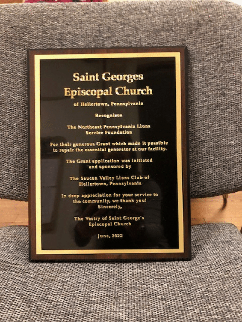 St George Generator Plaque