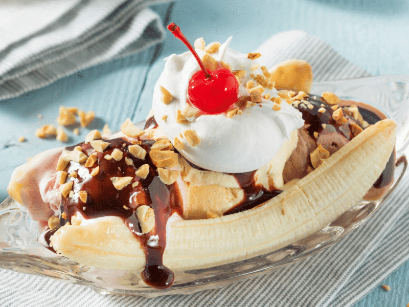 Ice Cream Banana Split Art Cafe Scoops
