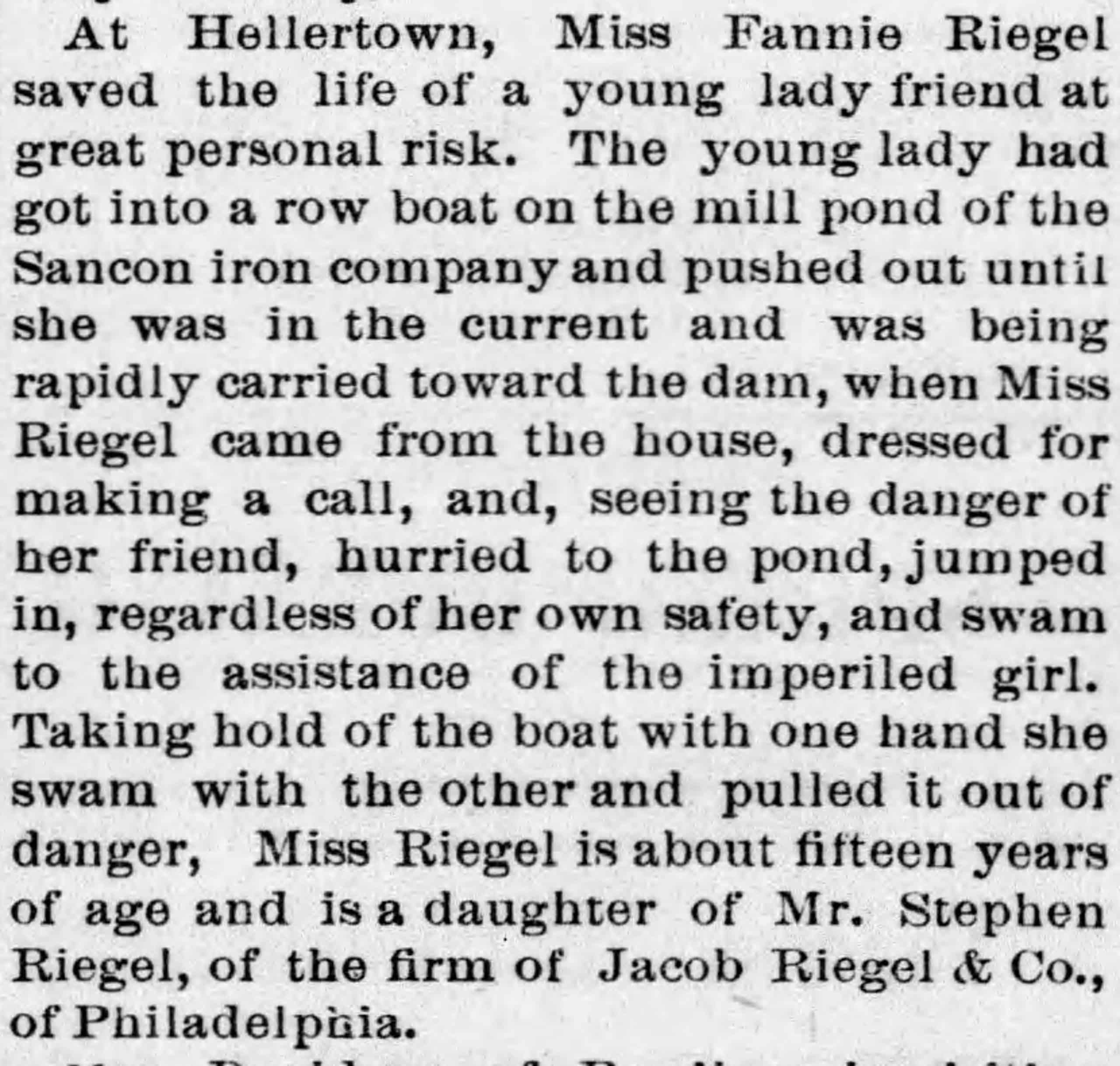 Fannie Riegel Pond Hero