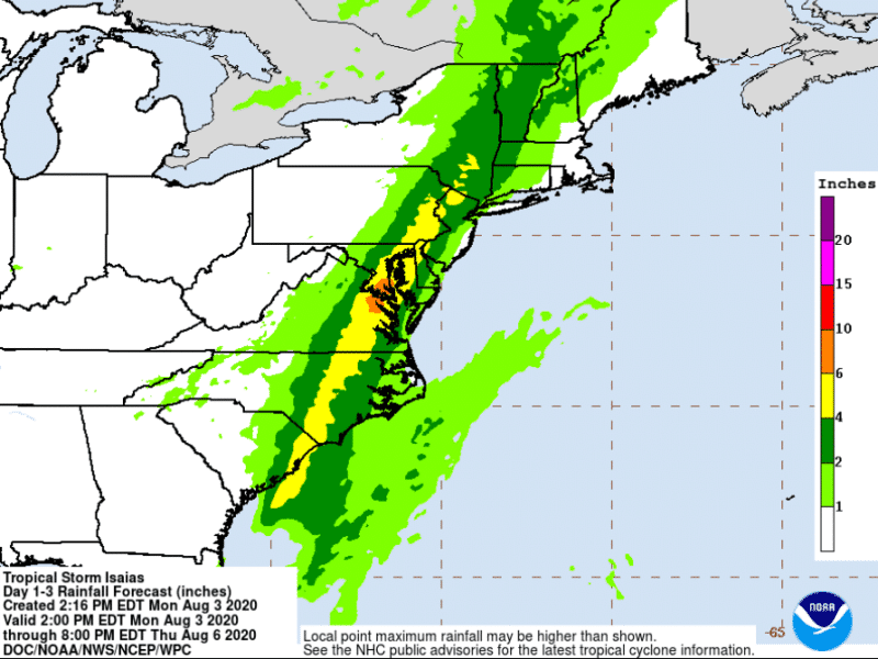 Isaias Rain Flooding