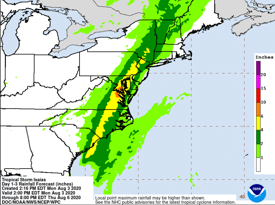 Isaias Rain Flooding