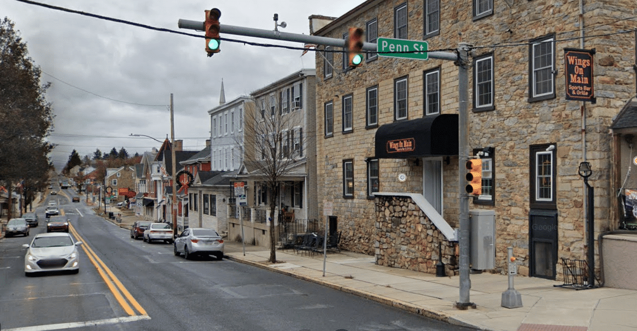 Main Street Bus Girl Pedestrian Hellertown