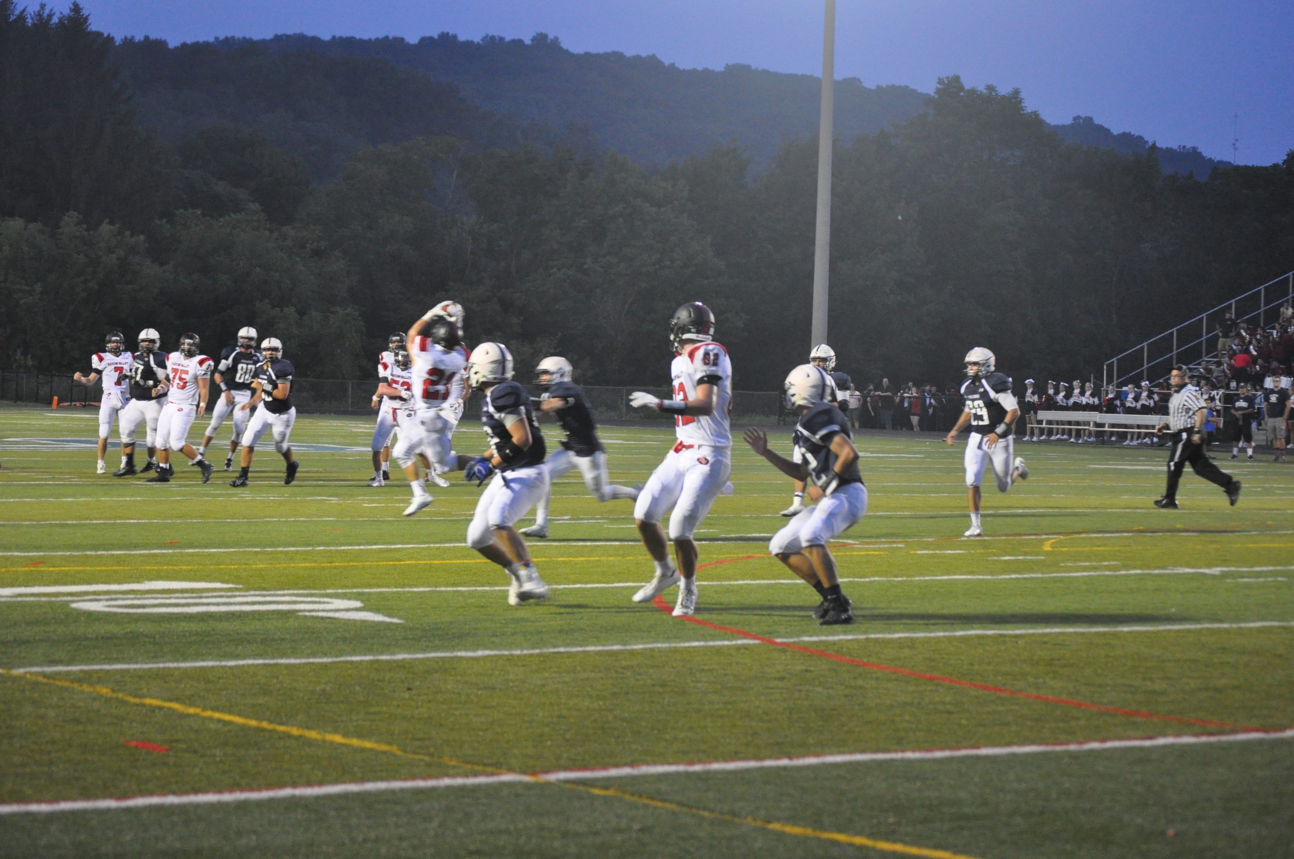 Saucon's "Offensive Player of the Game" Nate Harka with one of his five catches