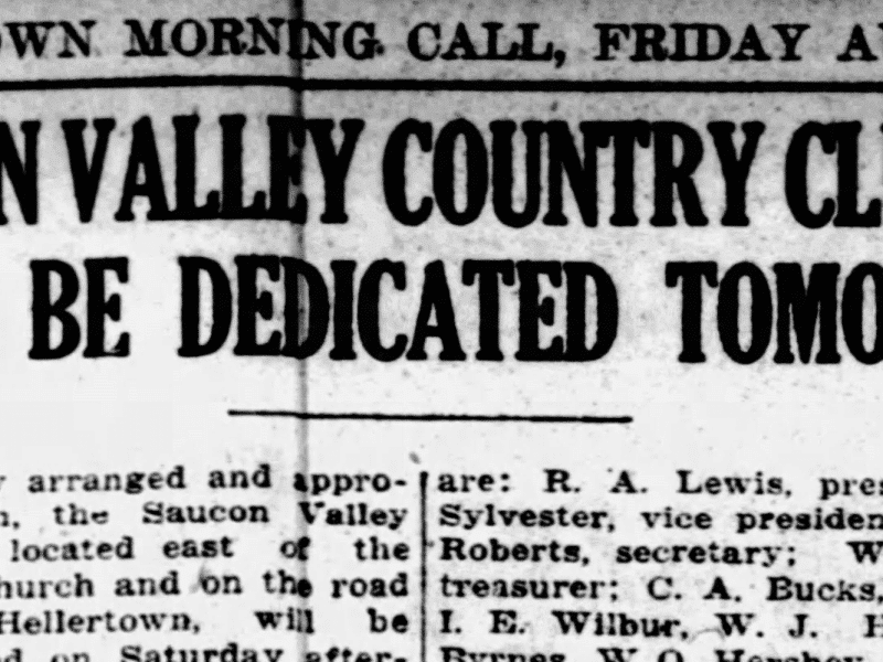 Saucon Valley Country Club 1921