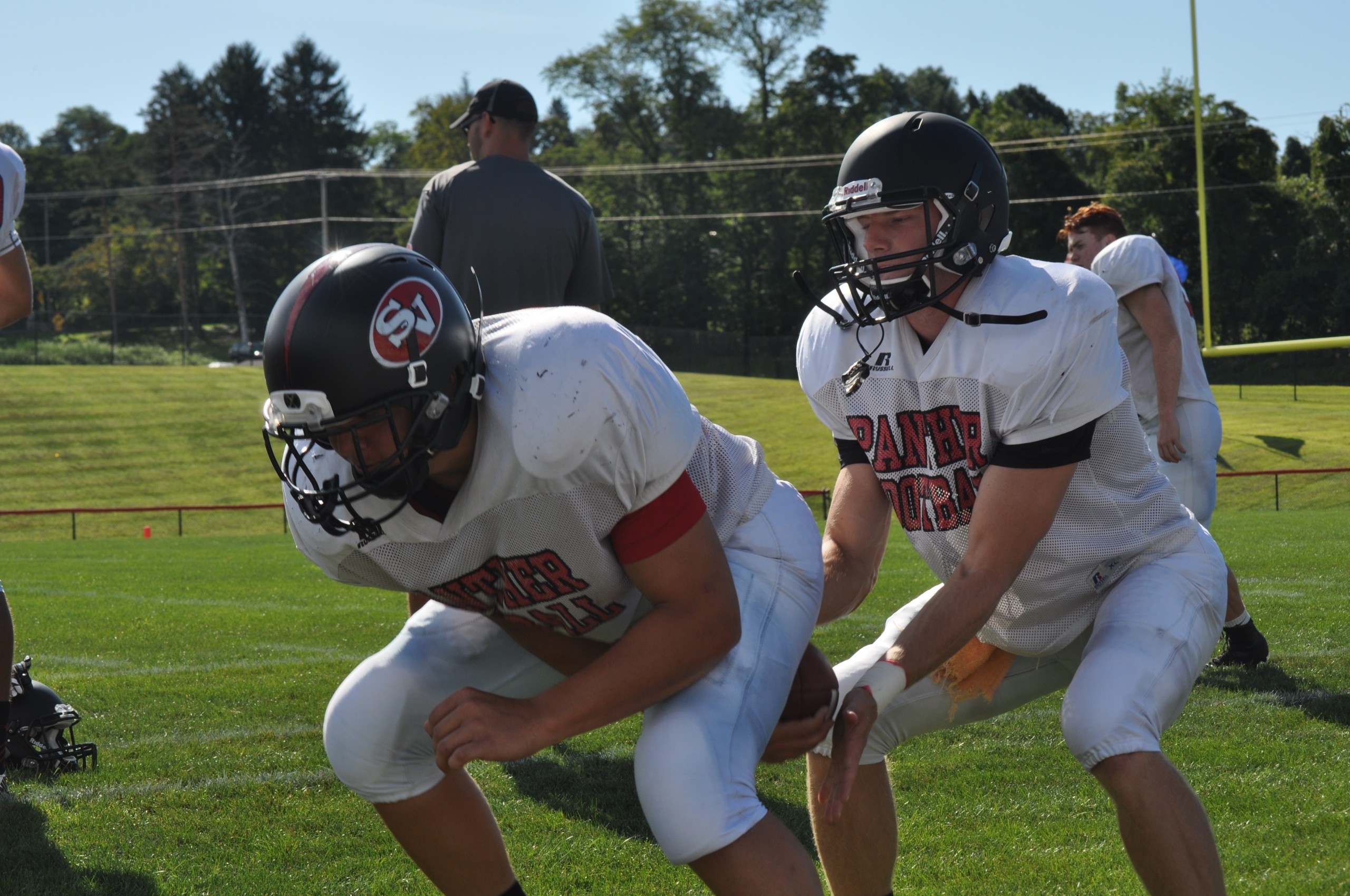 Saucon Valley's Stephen Good and Zach Thatcher taking snaps.