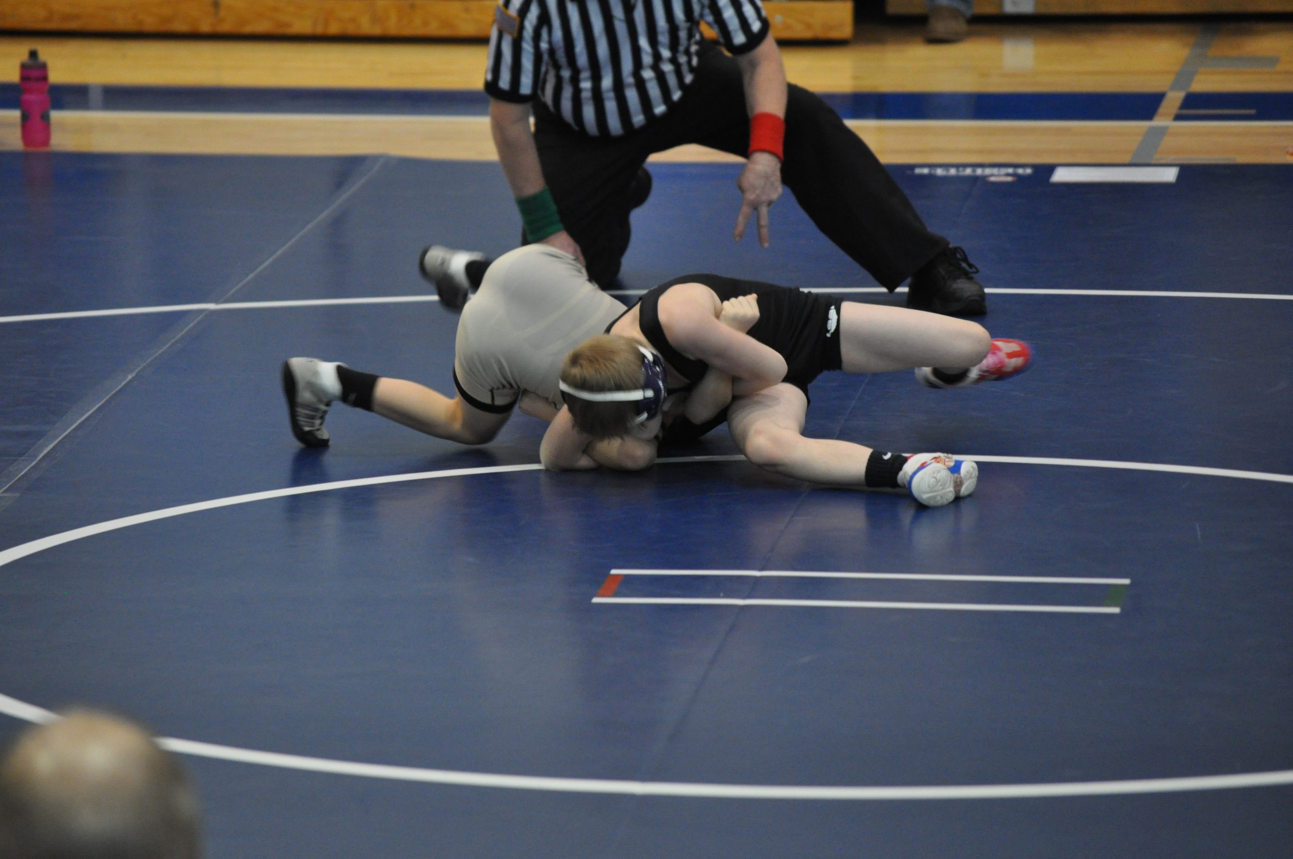 Saucon Valley's 70-pound wrestler Jake Jones hit a double arm bar for a pin.