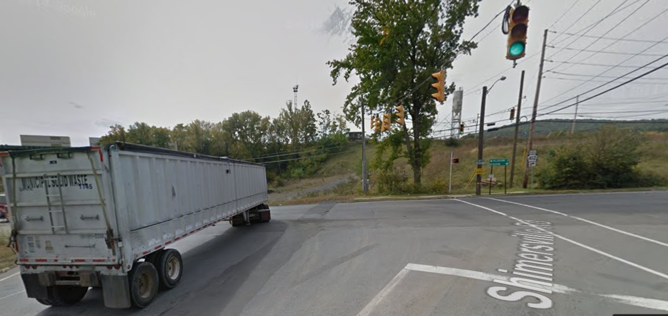 The intersection of Shimersville Road and Rt. 412 in Bethlehem