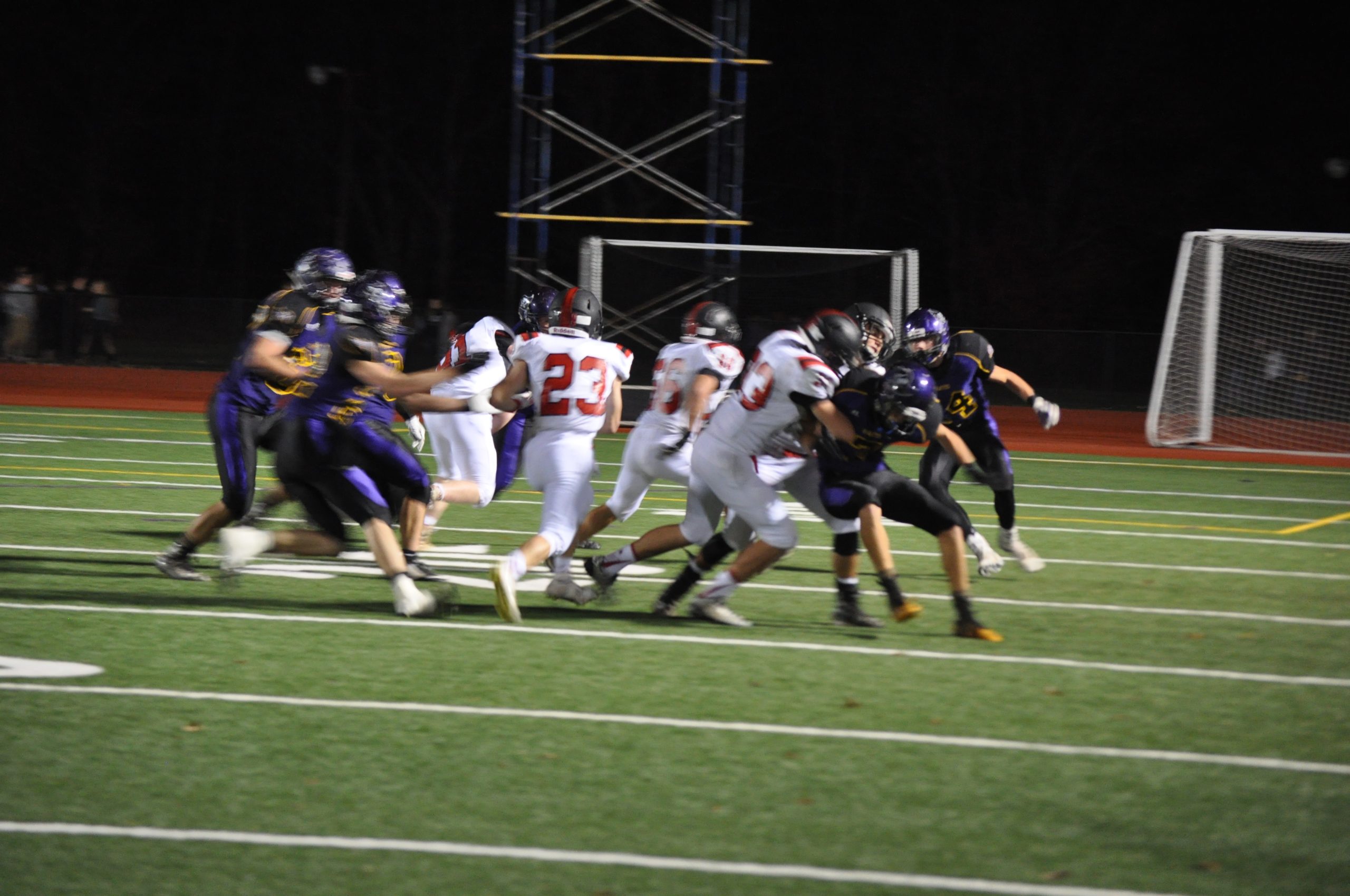 Sophmore Zach Petiet popping the Pirate defense