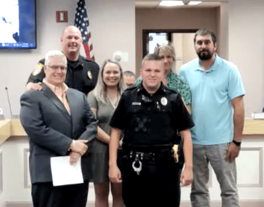 Swearing in Hellertown Police Jaron Steinmetz
