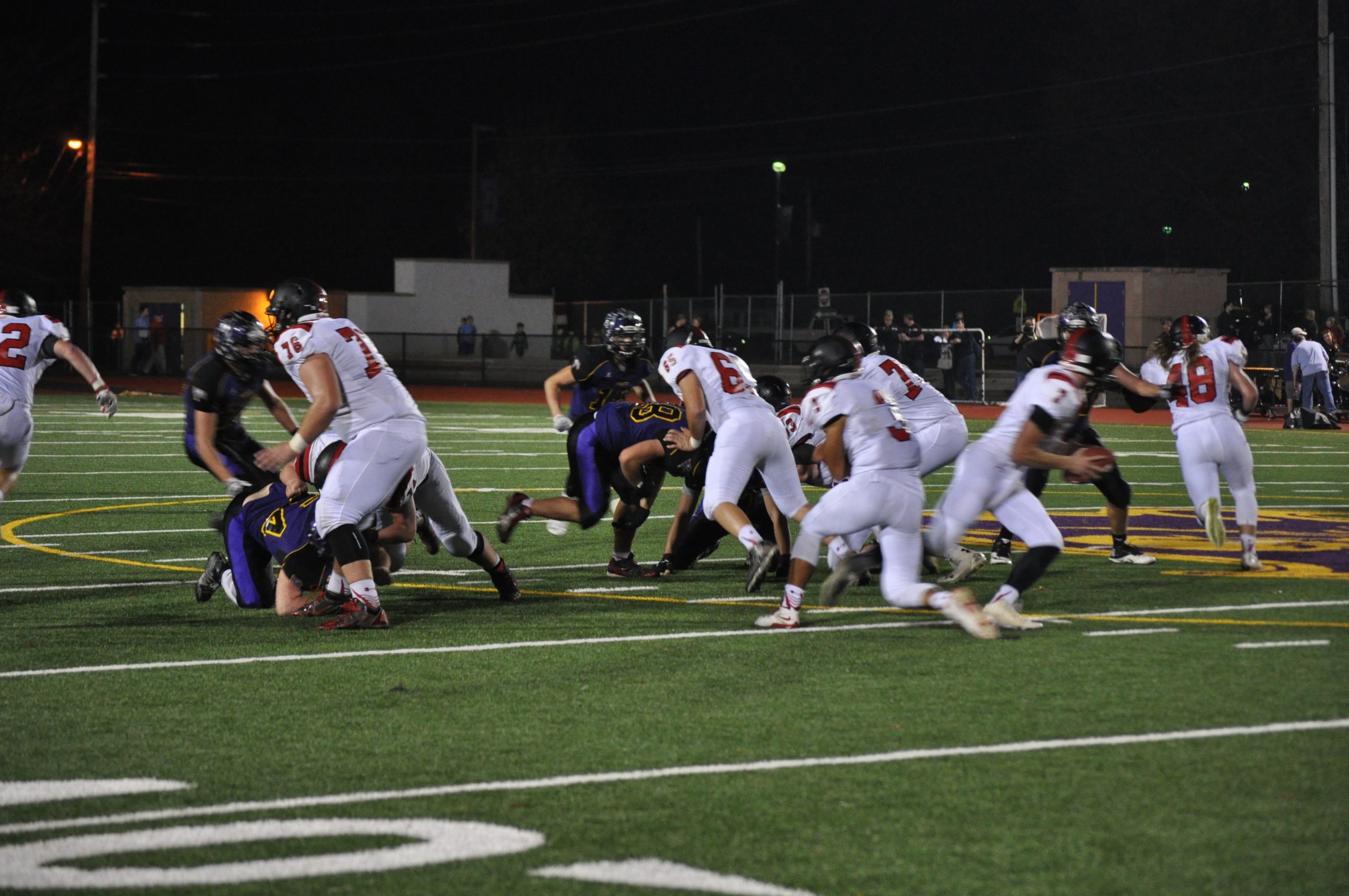 The Panther offense goes play action against the Pirates