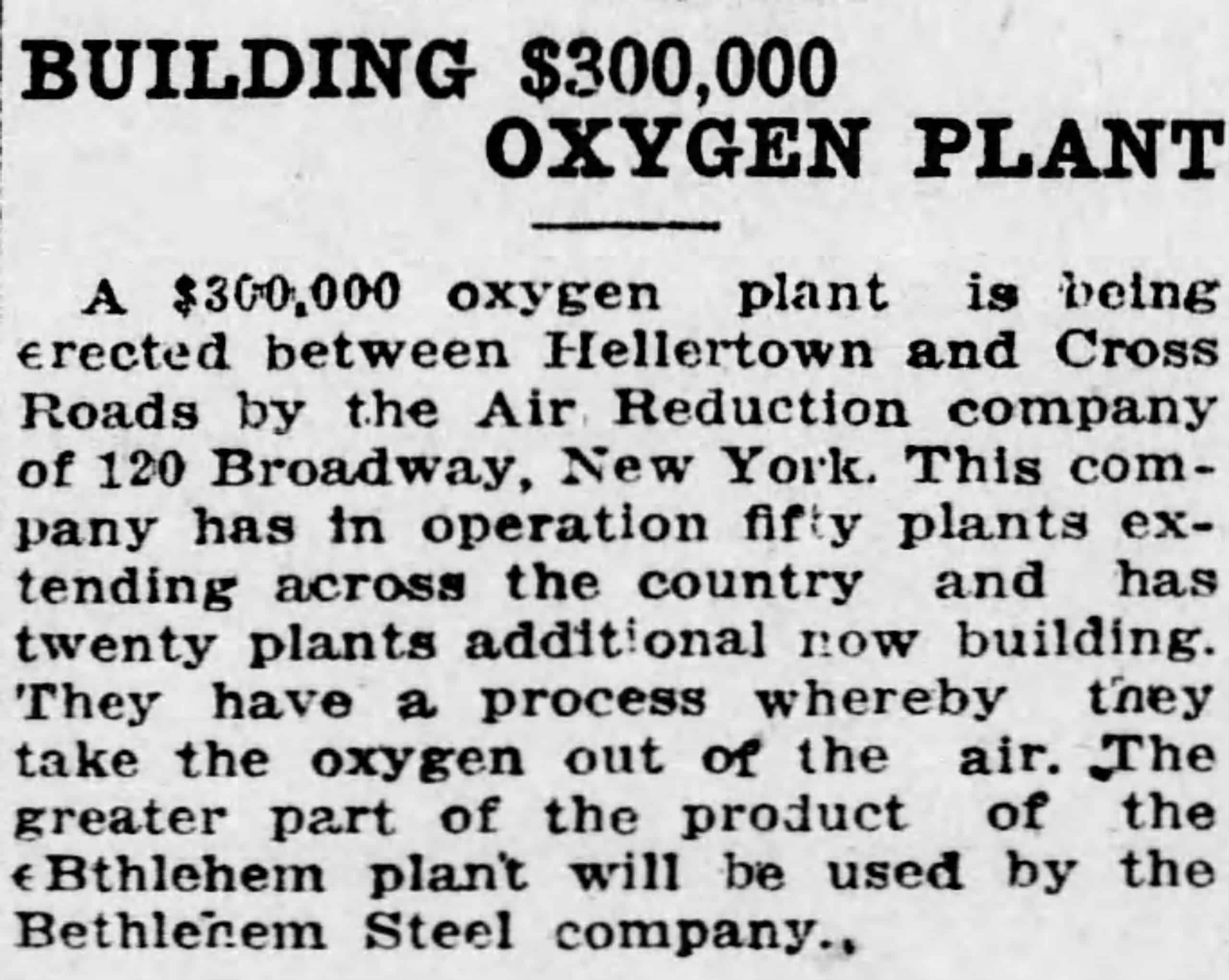 Air Reduction Company The_Allentown_Democrat_Fri__Nov_22__1918_