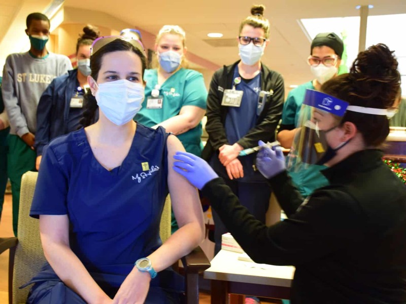 COVID-19 Vaccine St. Luke's First Vaccination