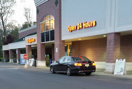 Alicia Kichline of Hellertown shared this photo of a car double parked (with no one inside it) outside the Giant Food Store in Lower Saucon Township Monday.