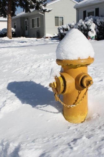 A snow-covered fire hydrant